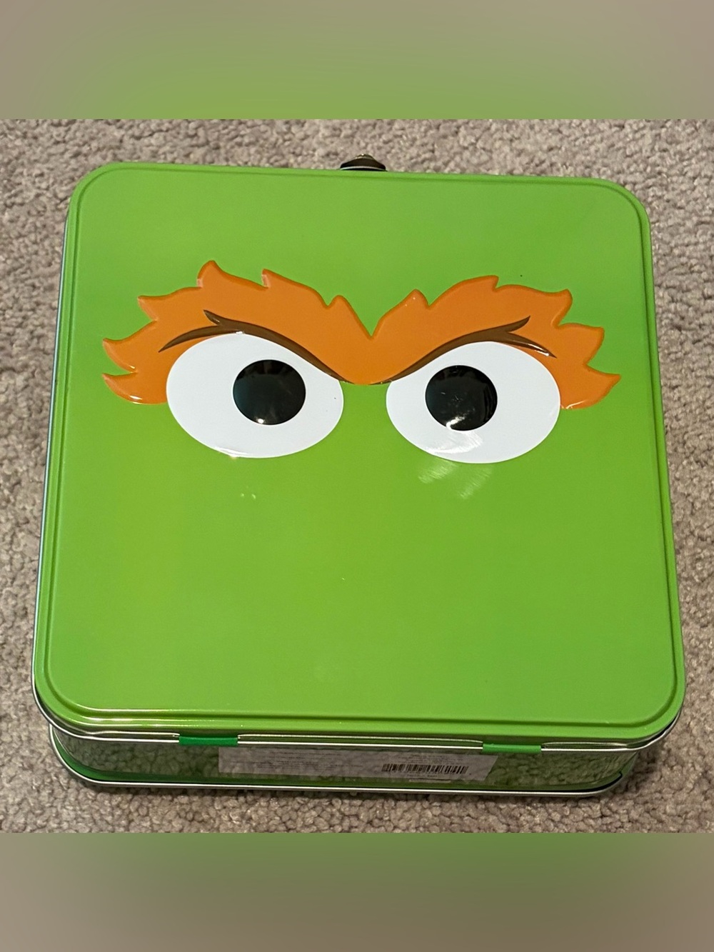 Oscar The Grouch 2010 Tin Tote Lunch Box Sesame Workshop Scram Never Used #32470